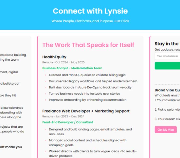 Scroll With Me interactive one-page project preview